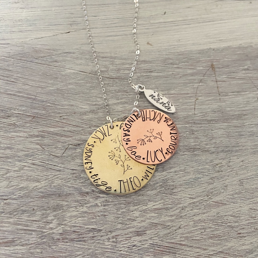 Customizable hand-stamped necklace